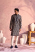 SHRESTHA By VASTRAMAY Men's Bottle Green Georgette Embroidered Kurta Pyjama Set